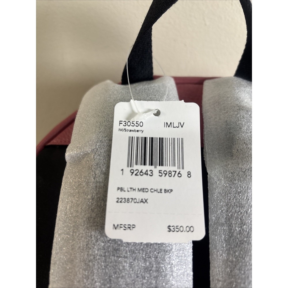 Coach F30550 Medium Charlie Backpack Pebble Leather Bag Strawberry MSRP $350 NWT - Picture 5 of 13